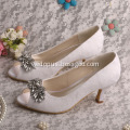 New Arrival Lace White Wedding Court Shoes